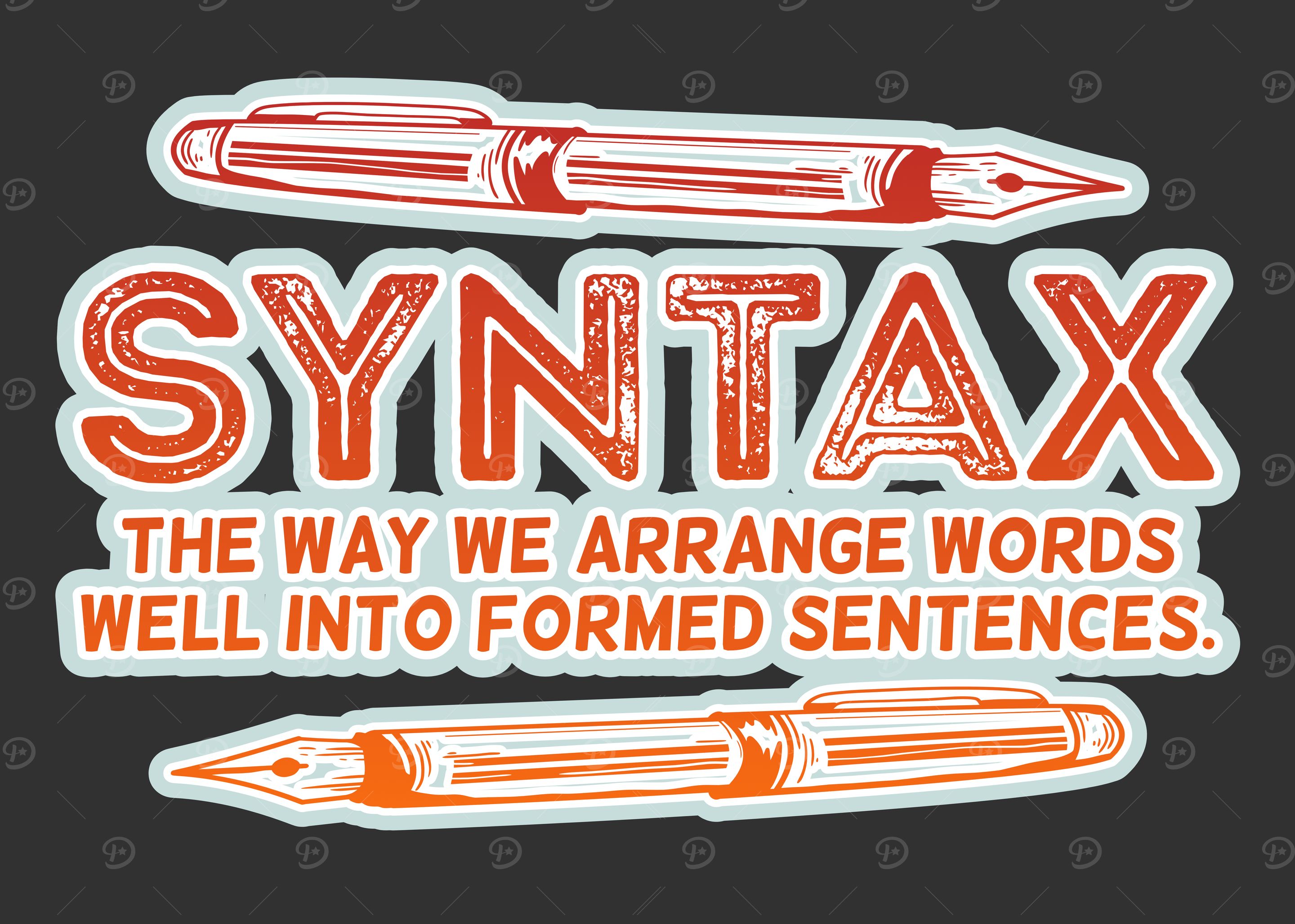 'Syntax Funny English Language' Poster, picture, metal print, paint by ...