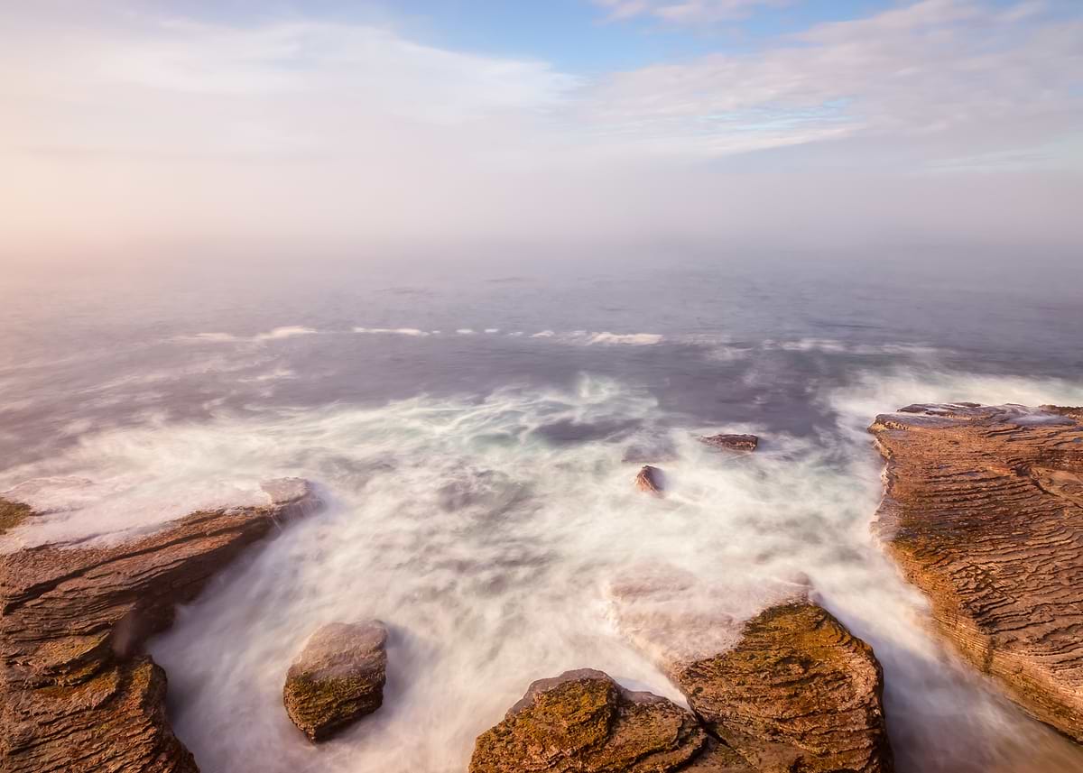 Ocean Mist Rocks 'Ocean Mist and Rocks' Poster, picture, metal print, paint by Jonathan ...