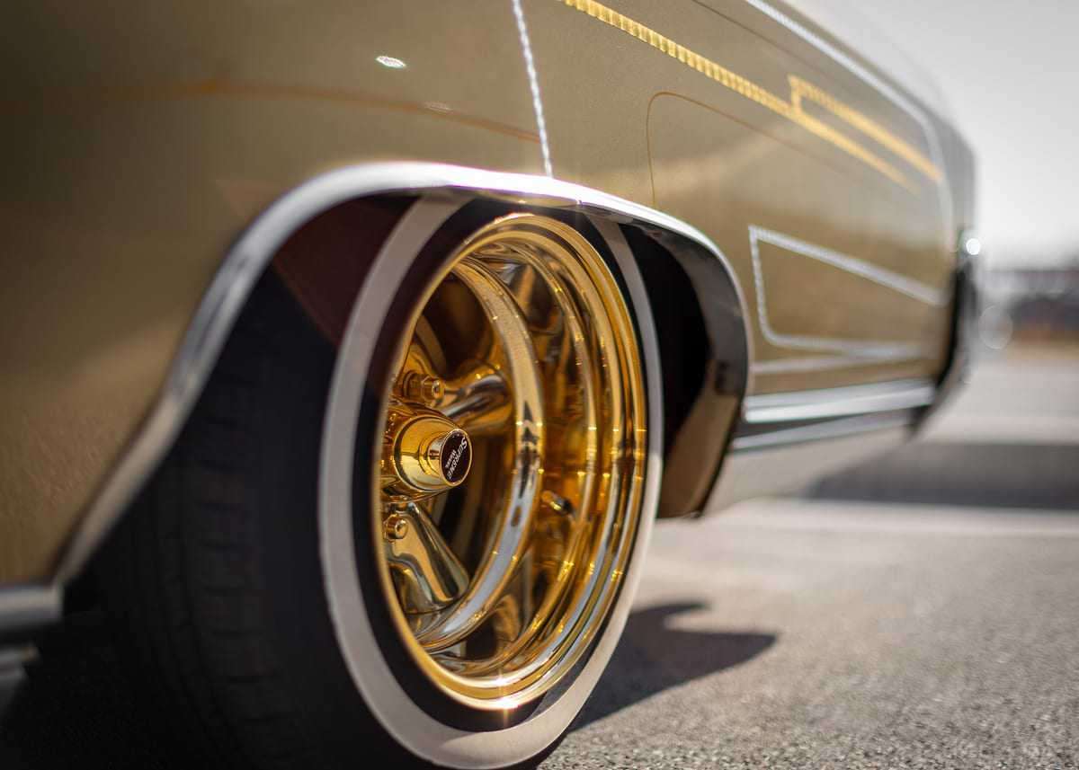 Lowrider With Gold Rims' Poster, picture, metal print, paint by