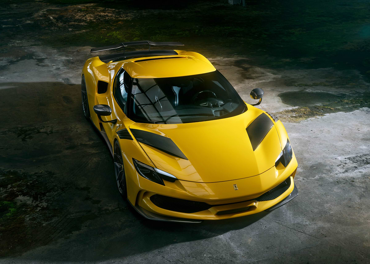 額縁 Displate YellowFerrari Limited Poster Yellow Ferrari' Poster, picture, metal print, paint by Lee