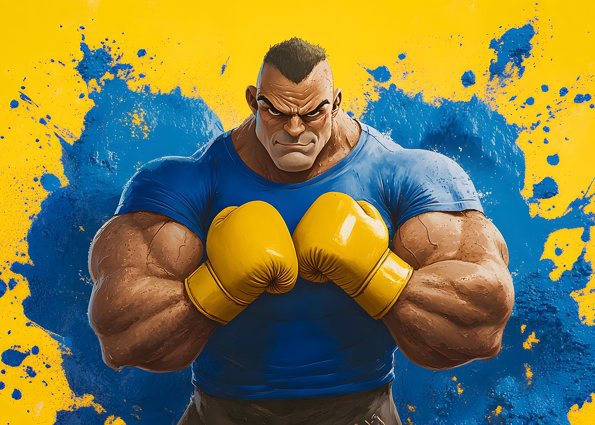 'Powerful Boxer Illustration' Poster, picture, metal print, paint by ...