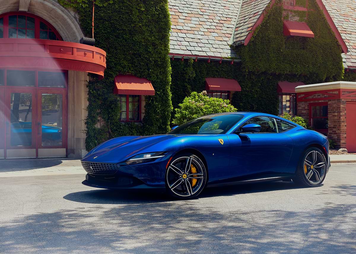 'Ferrari Roma Blue' Poster, picture, metal print, paint by ...