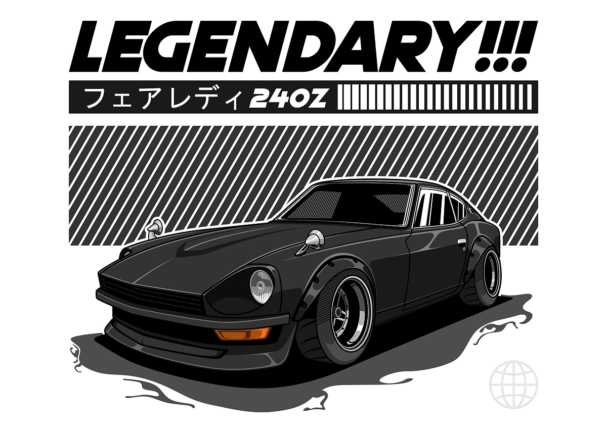 Nissan Datsun 240Z Fairlady Z Black' Poster, picture, metal print