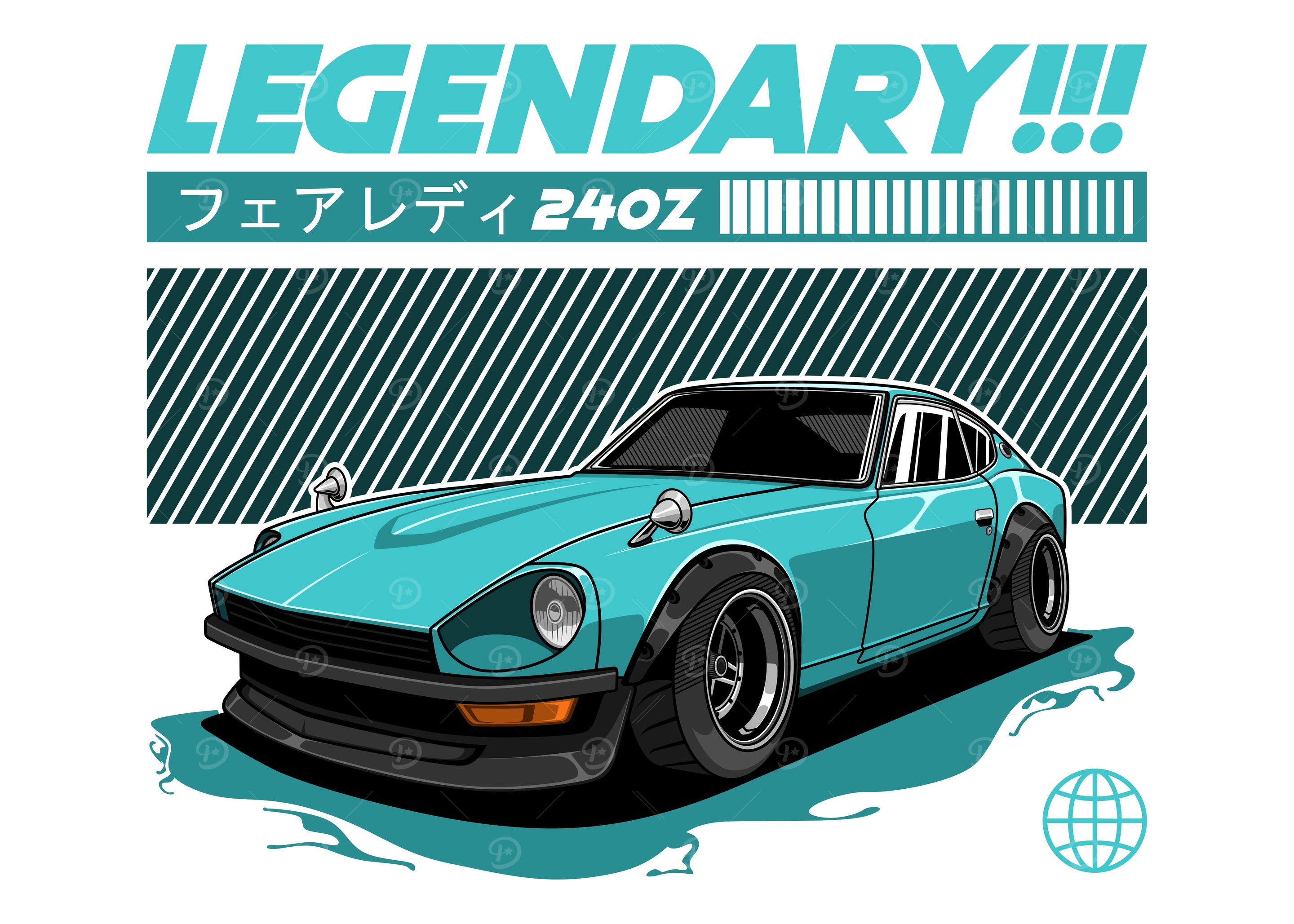 Nissan Datsun 240Z Fairlady Z Cyan' Poster, picture, metal