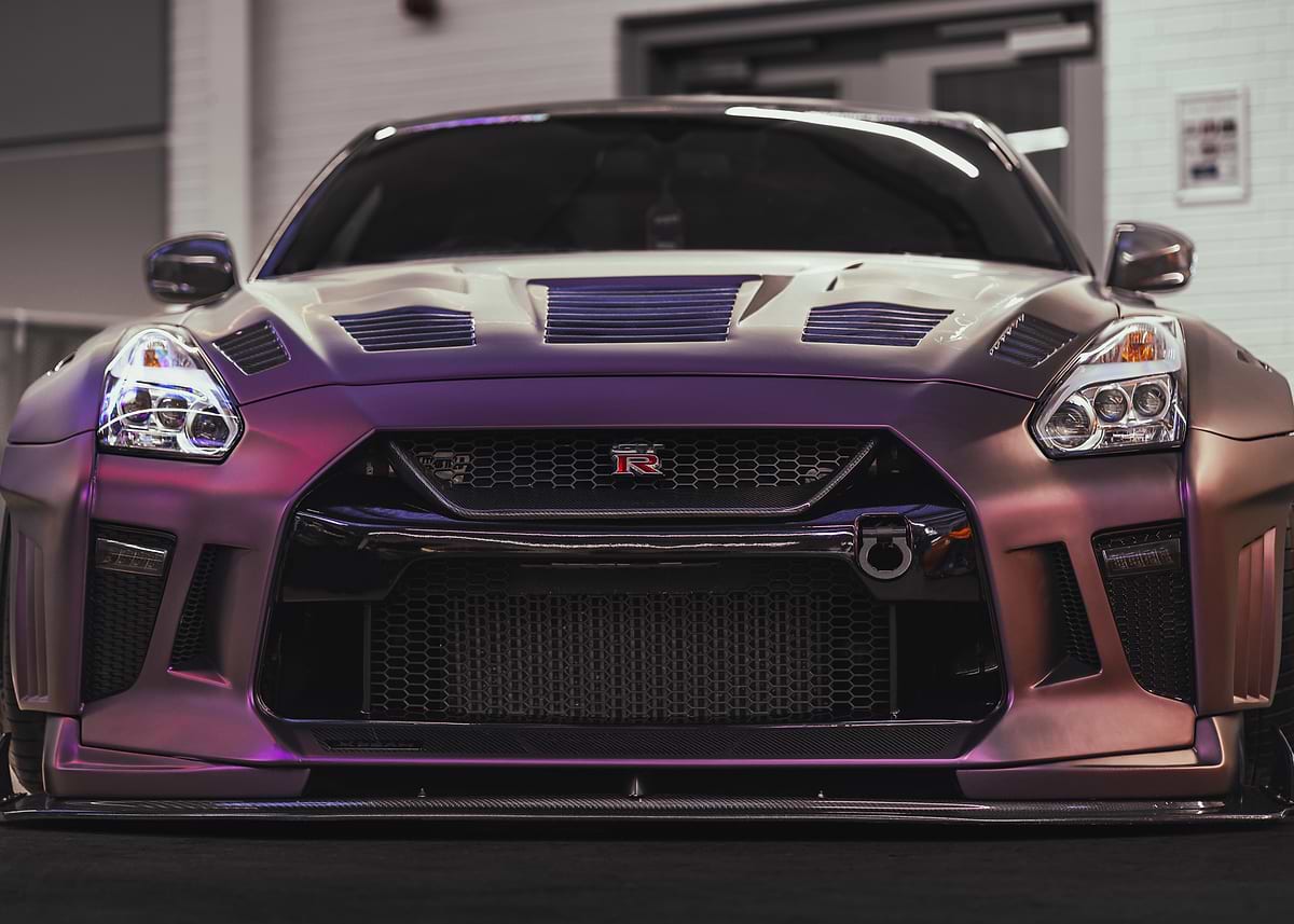 'Purple Nissan GTR R35' Poster, picture, metal print, paint by ...