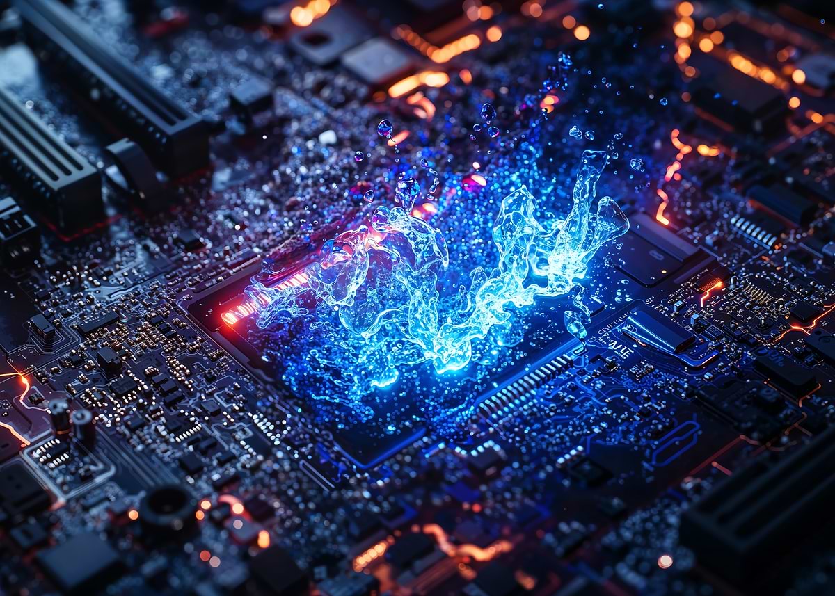 'Water-Cooled CPU' Poster, picture, metal print, paint by Ariadna ...