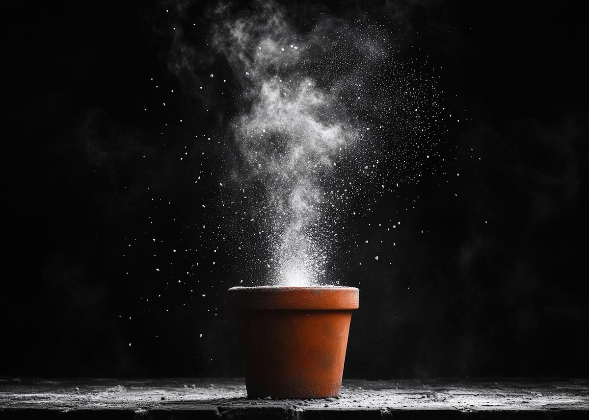 Exploding Clay Pot 'Clay Pot with Dust Explosion' Poster, picture, metal print, paint by ...