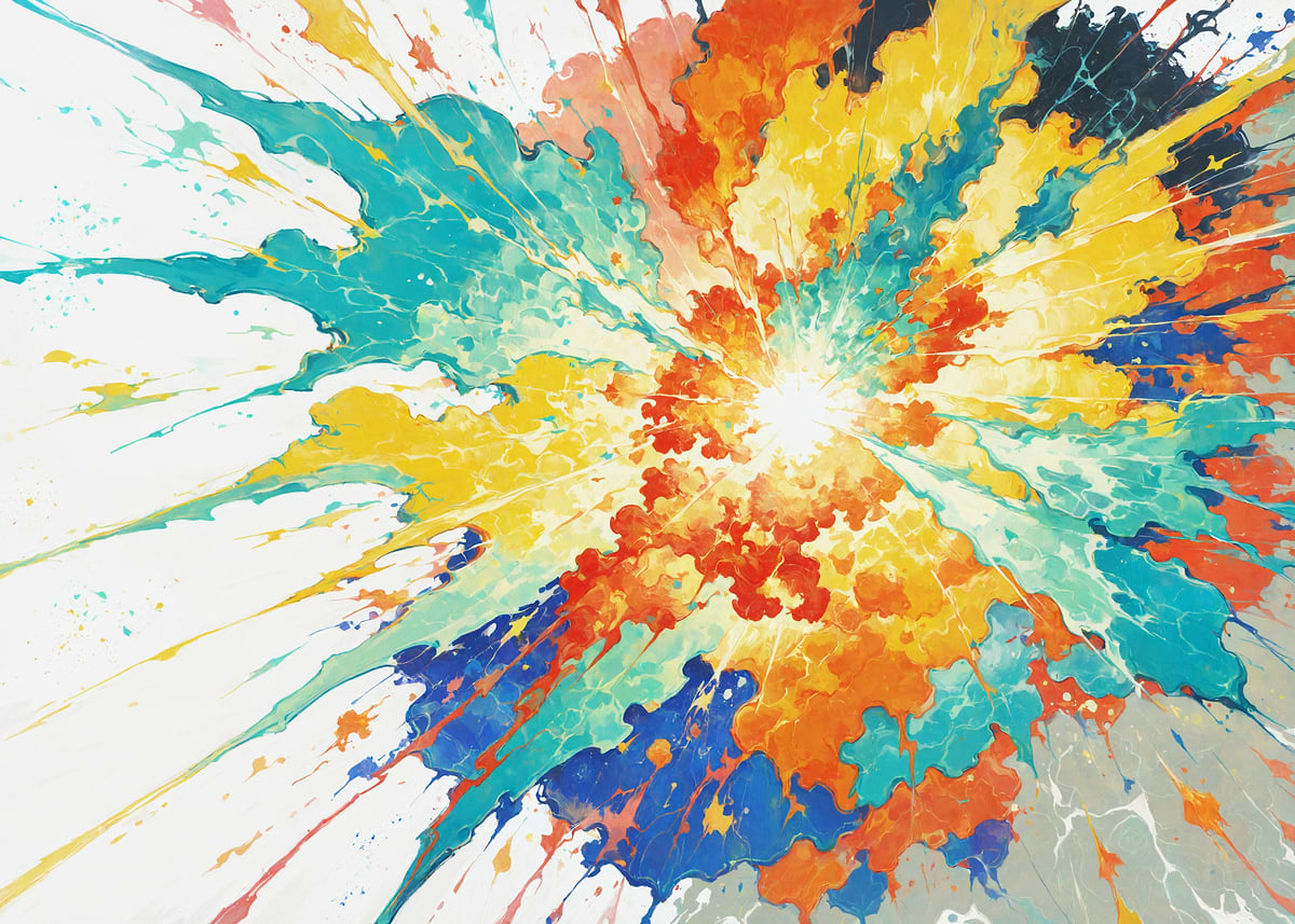 Colorful Explosion Abstract 'Abstract Color Explosion' Poster, picture, metal print, paint by ...