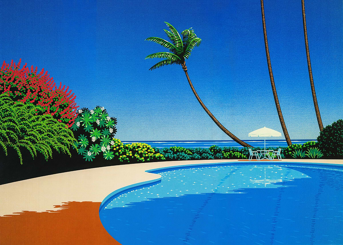 Hiroshi Nagai Tropical Poolside Paradise' Poster, picture, metal