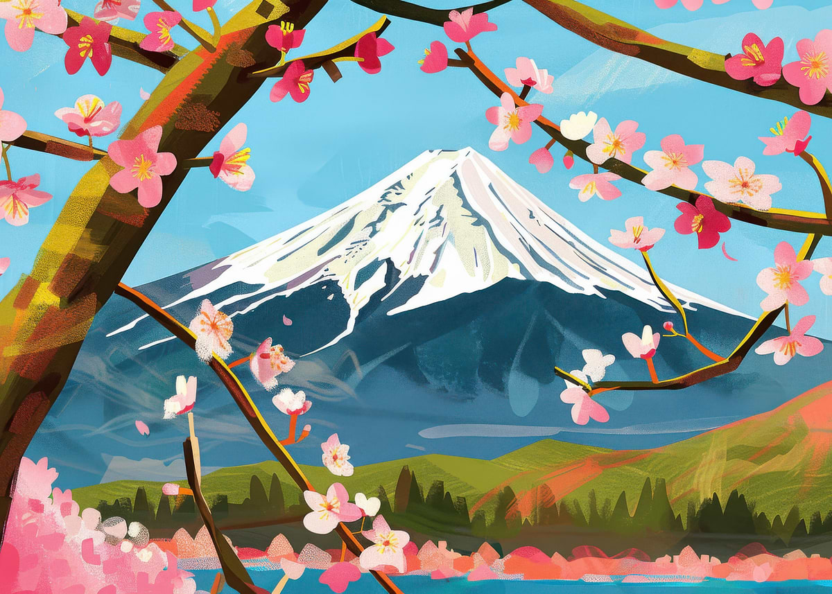 桜と富士山 DISPLATE メタリック ポスター ( #2130 ) 【公式通販】