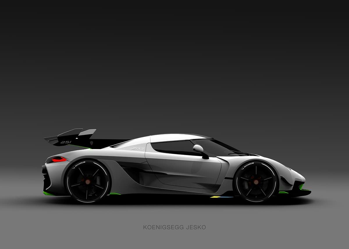 Koenigsegg Jesko Side View Poster, Picture & Metal Print