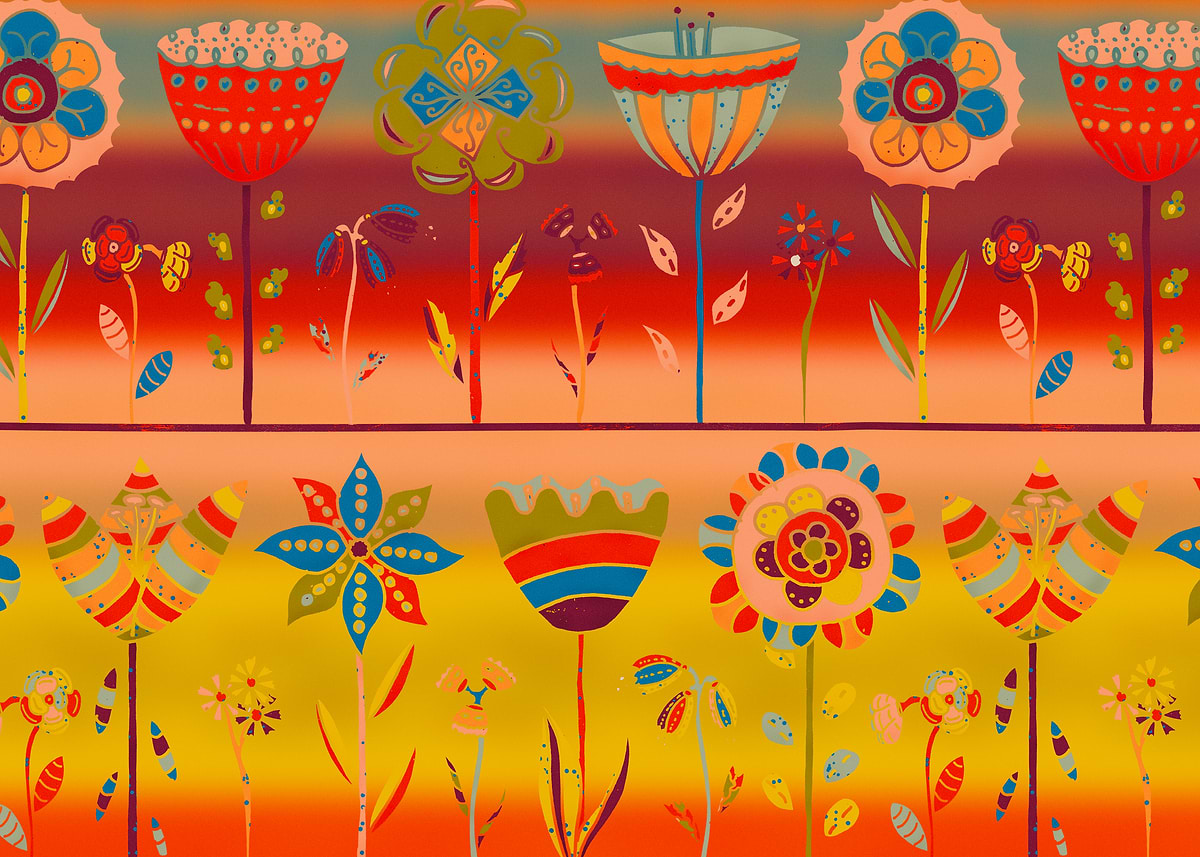 'Colorful Floral Pattern' Poster, picture, metal print, paint by Cesar ...