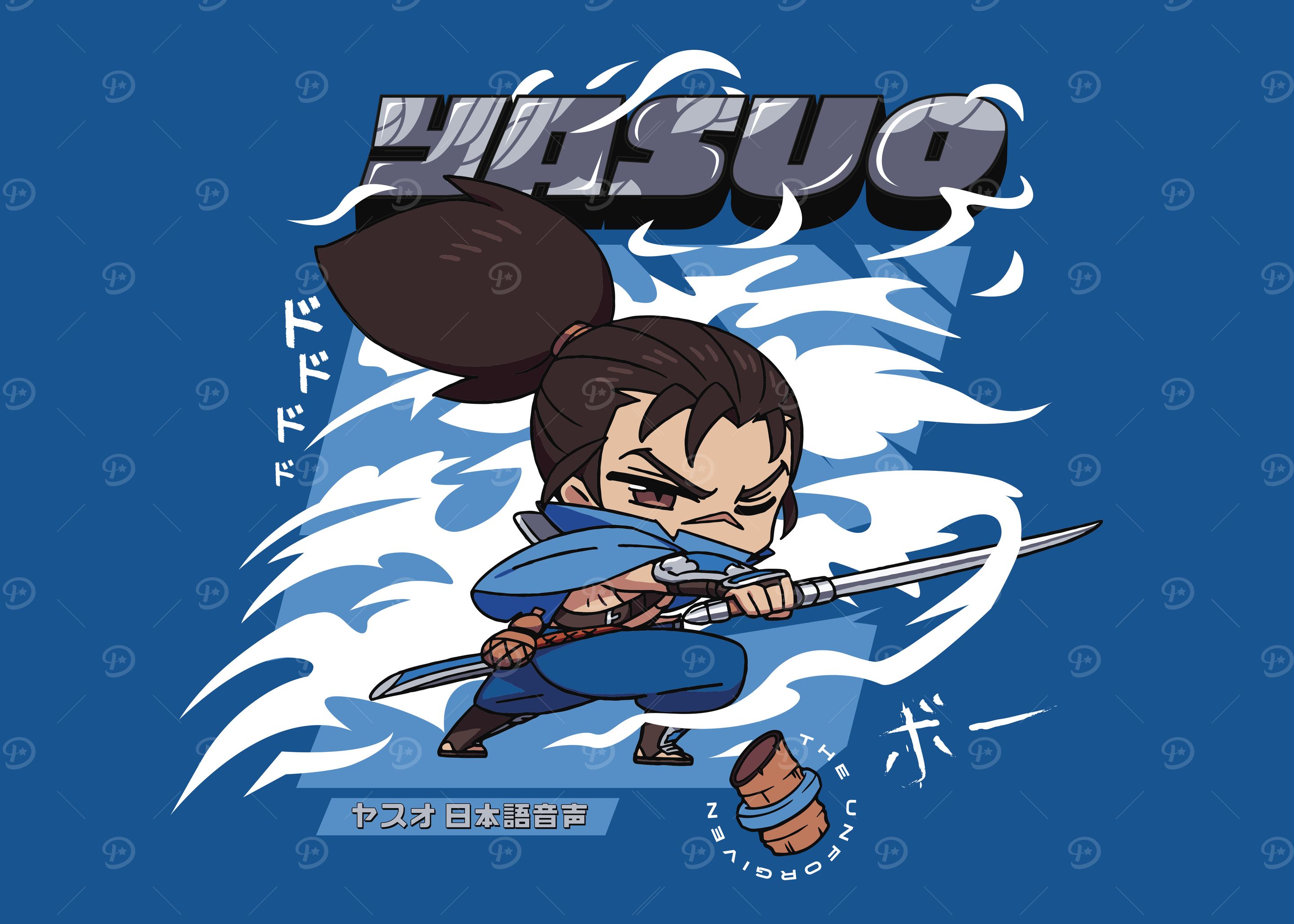 Chibi Yasuo' Poster, picture, metal print, paint by League of