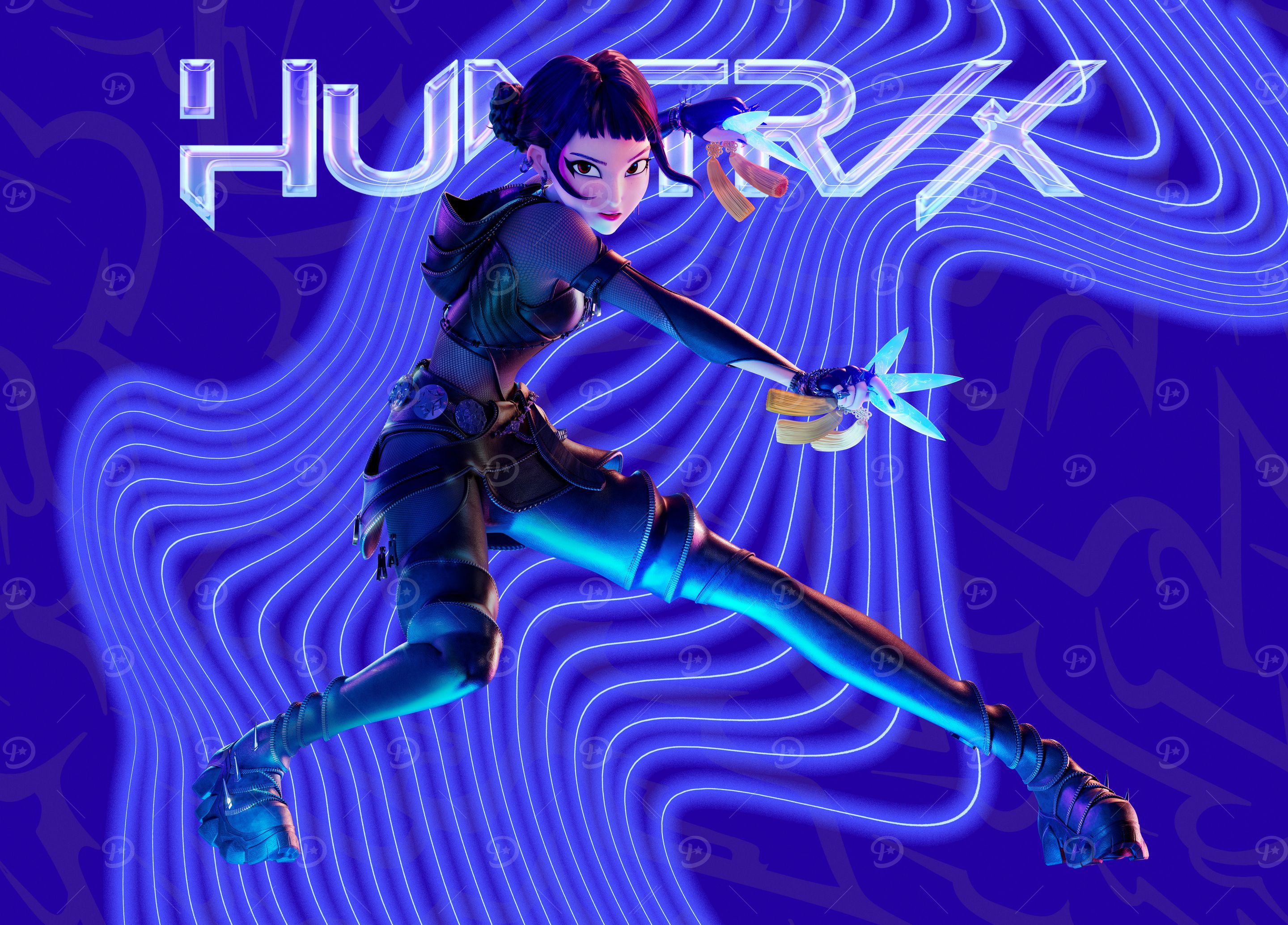 Zoey: KPop Hunter's Glow' Poster, picture, metal print, paint by K