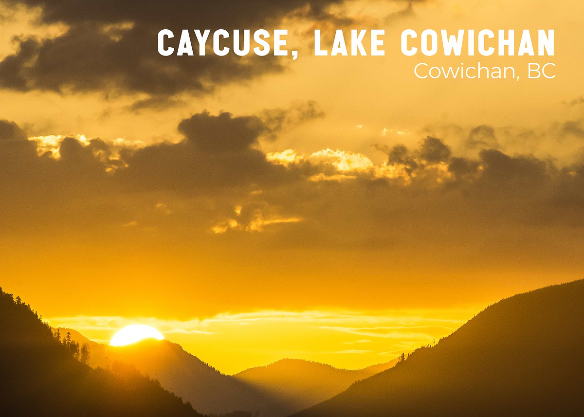 'Caycuse, Lake Cowichan Sunset' Poster, picture, metal print, paint by ...