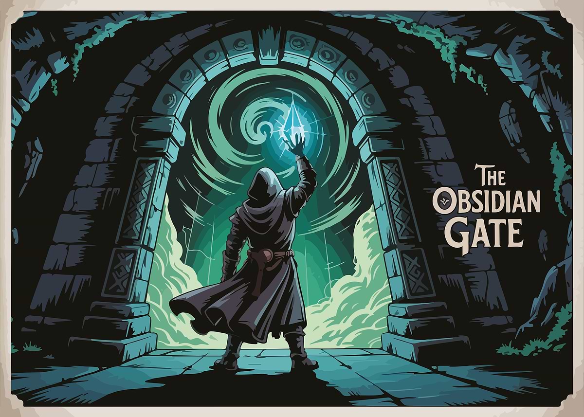 Obsidian Gate 'The Obsidian Gate Fantasy Art' Poster, picture, metal print, paint by ...