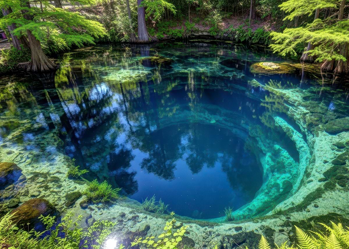 'Blue Spring Natural Pool' Poster, picture, metal print, paint by ...