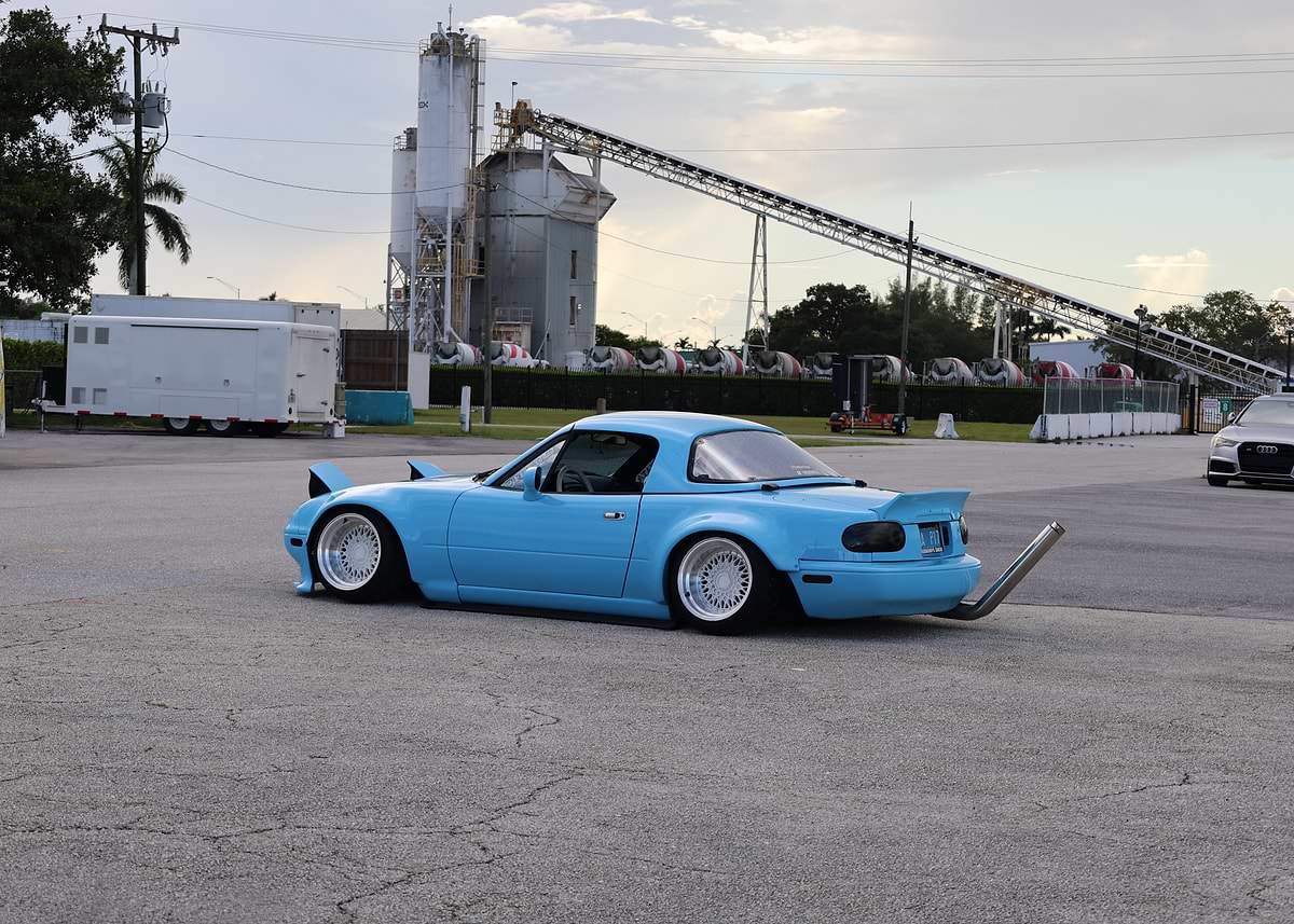 Custom Light Blue Mazda Miata' Poster, picture, metal print, paint