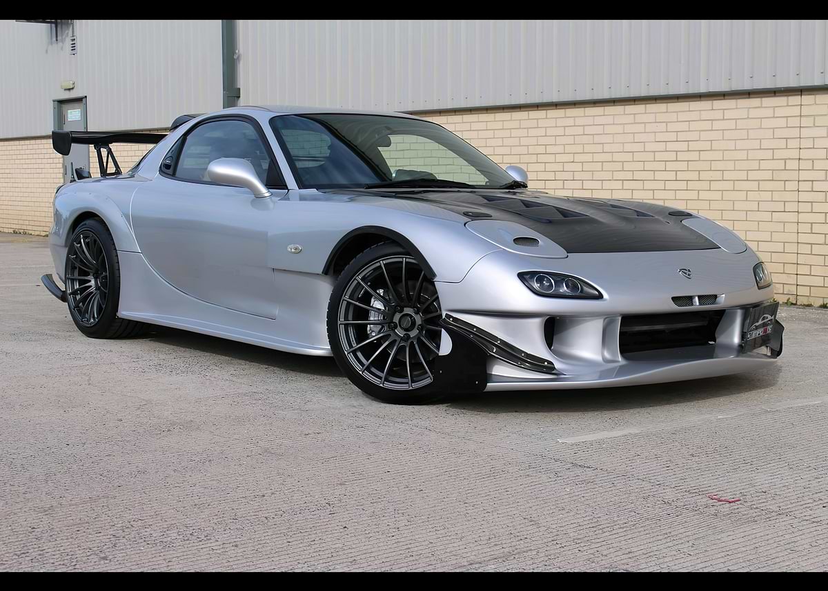 'Silver Mazda RX-7 Tuned' Poster, picture, metal print, paint by ...
