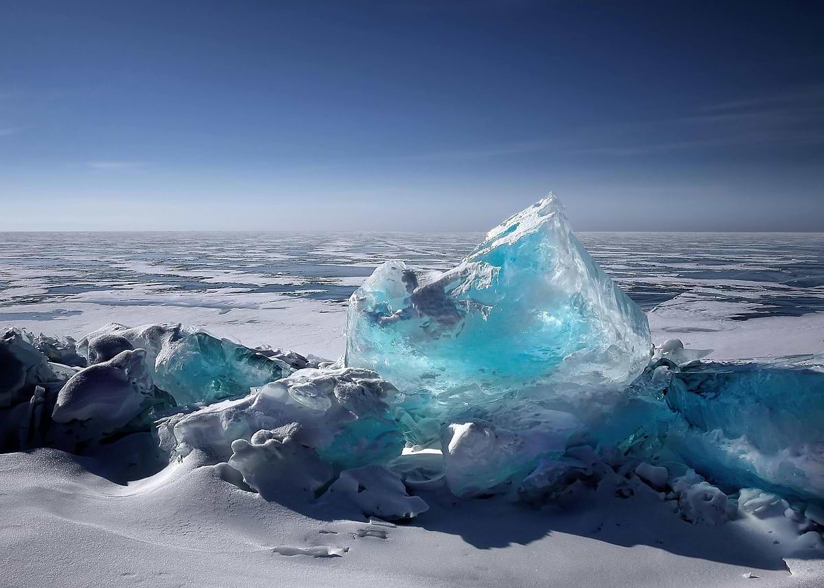'Frozen Landscape with Ice Formations' Poster, picture, metal print ...