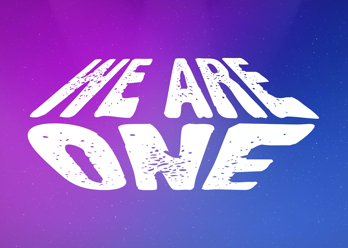 We R One Poster 'We Are One, Inspirational Text Art' Poster, picture, metal print ...