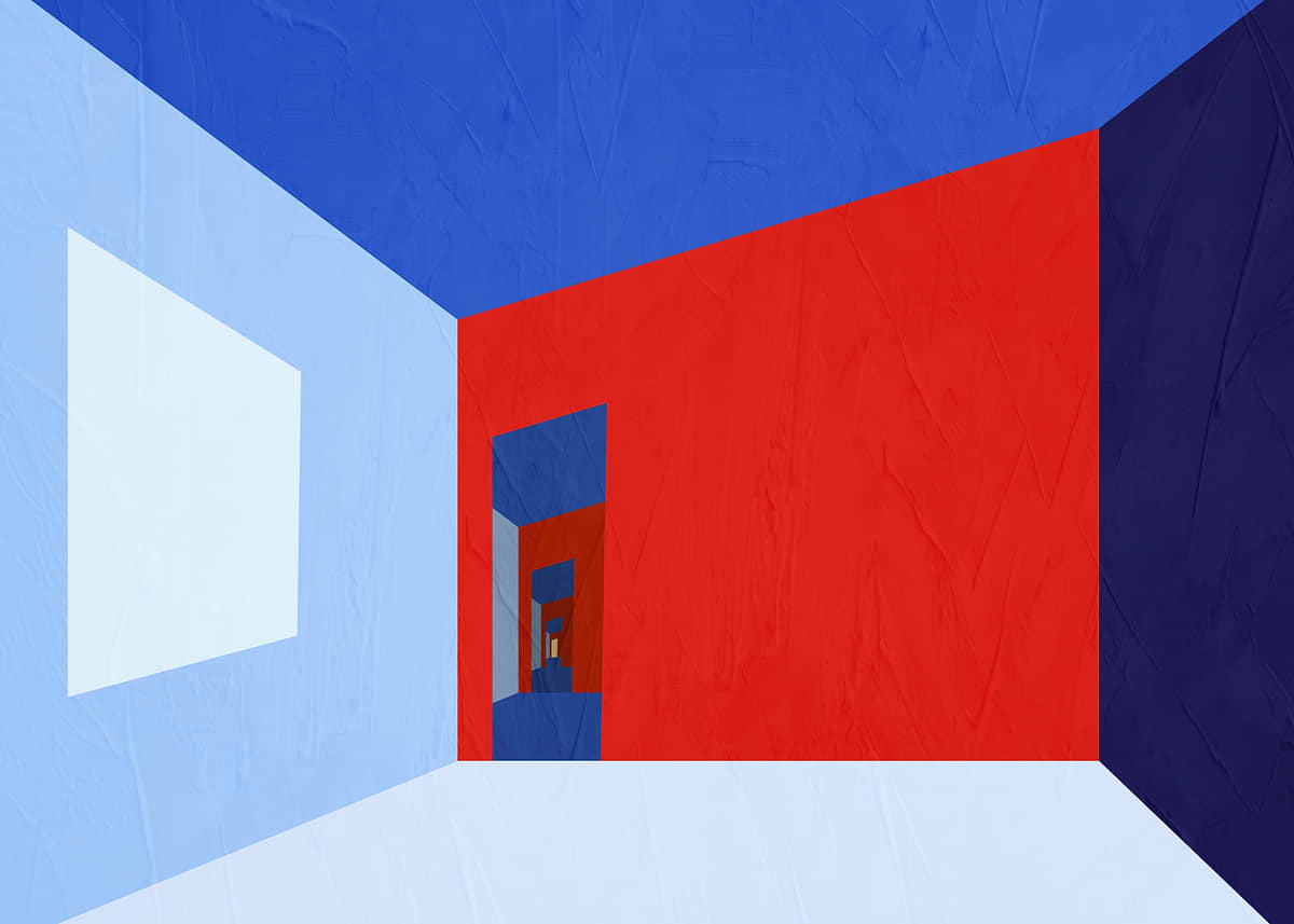 'Abstract Room with Infinite Doorways' Poster, picture, metal print ...