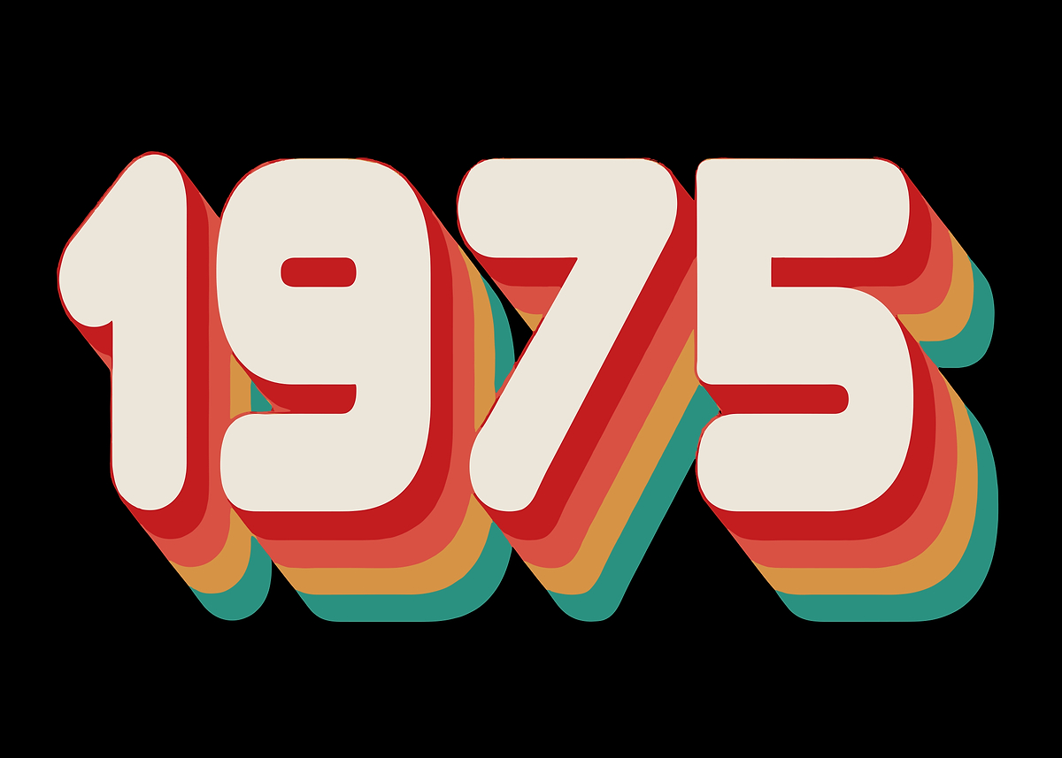 '1975 Retro Text Art' Poster, picture, metal print, paint by Fun ...