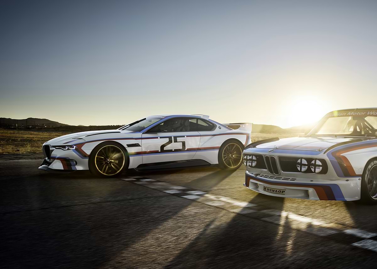 'Two BMW Racing Cars on Track' Poster, picture, metal print, paint by ...