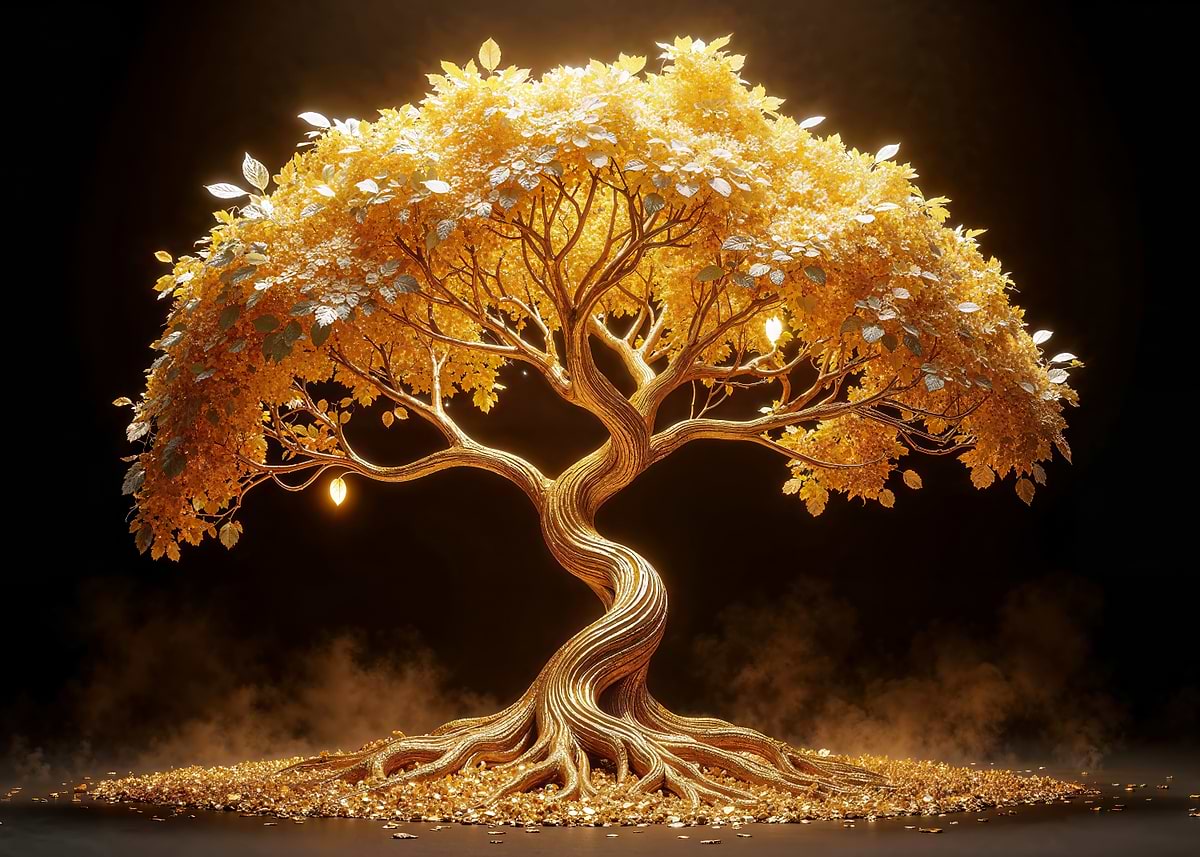 Golden Tree of Life' Poster, picture, metal print, paint by