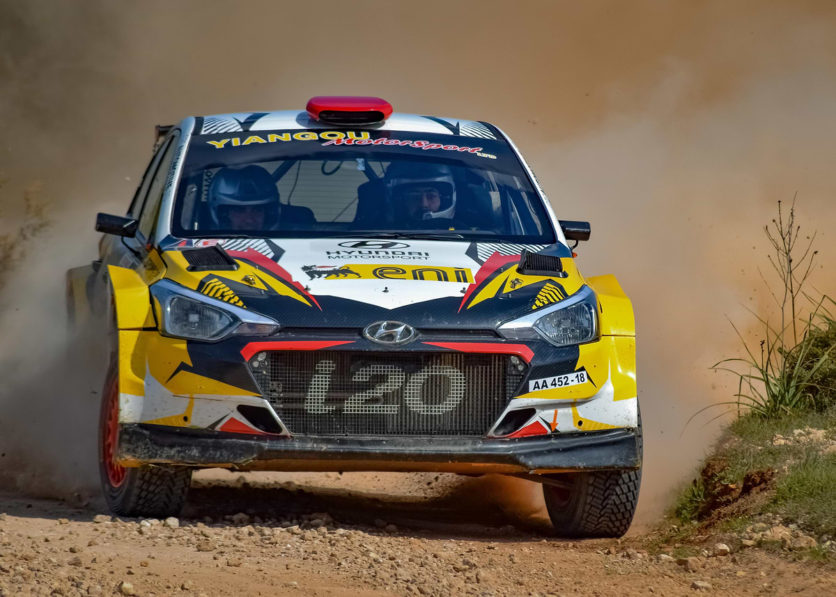 'Hyundai i20 Rally Car in Action' Poster, picture, metal print, paint ...
