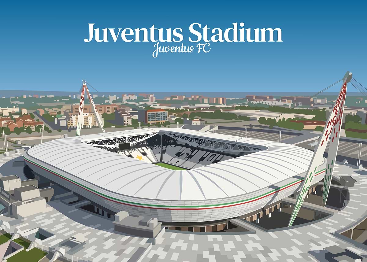 'Juventus Stadium Illustration' Poster, picture, metal print, paint by ...