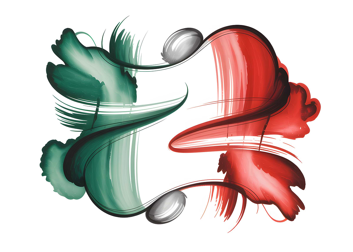 'Italian Flag Abstract Brush Strokes' Poster, picture, metal print ...