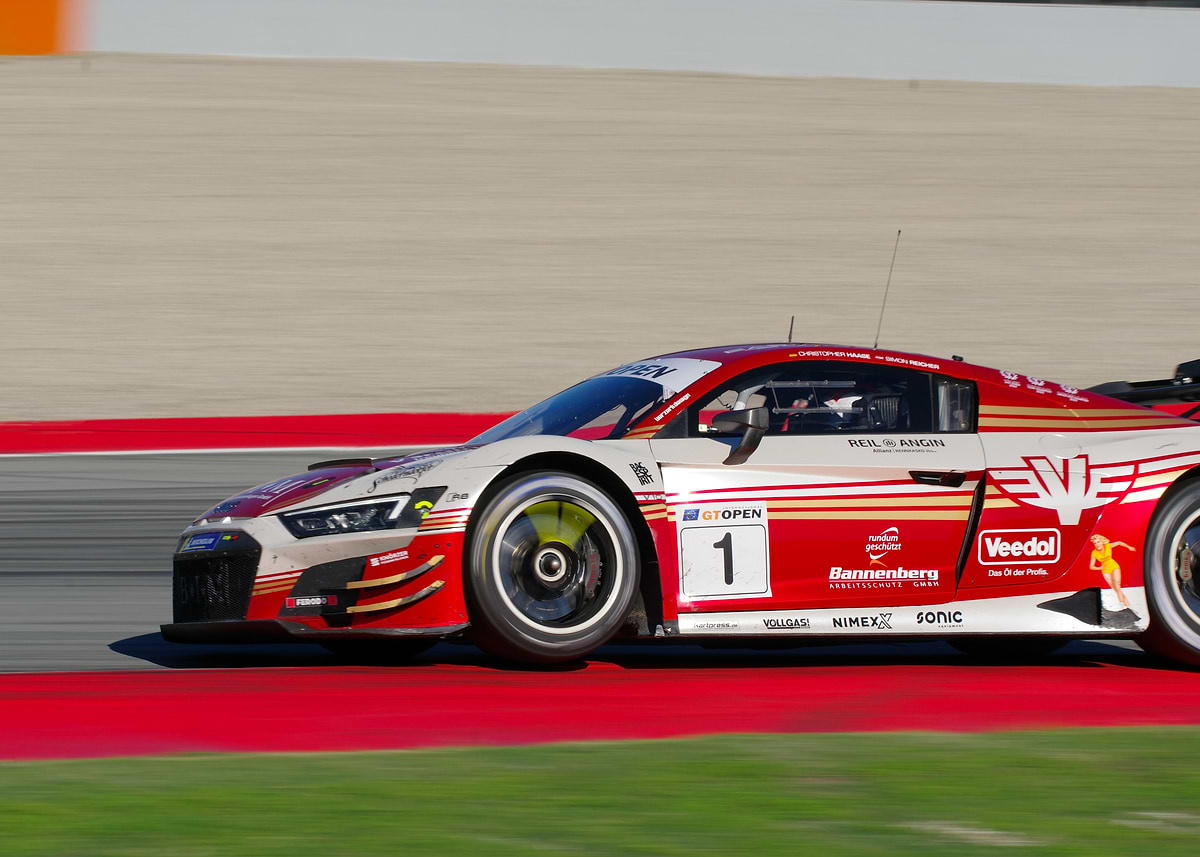 'Audi R8 Race Car on Track' Poster, picture, metal print, paint by ...