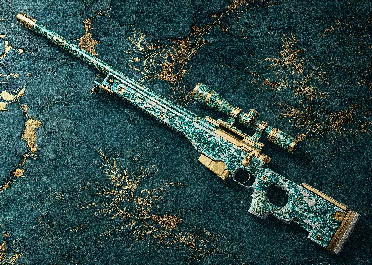 Colorful Rifle 'Ornate Sniper Rifle with Floral Design' Poster, picture, metal print ...
