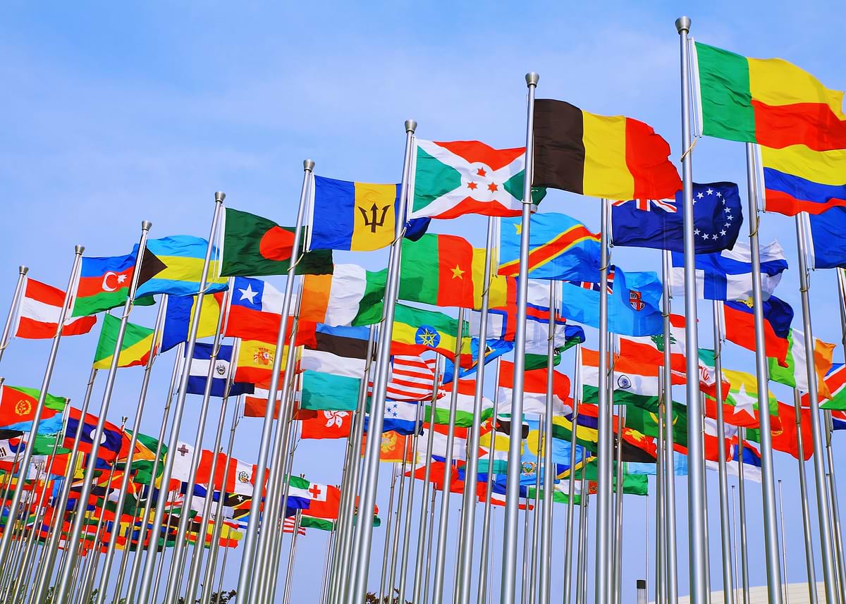 Intal Flags 'International Flags Flying High' Poster, picture, metal print, paint ...