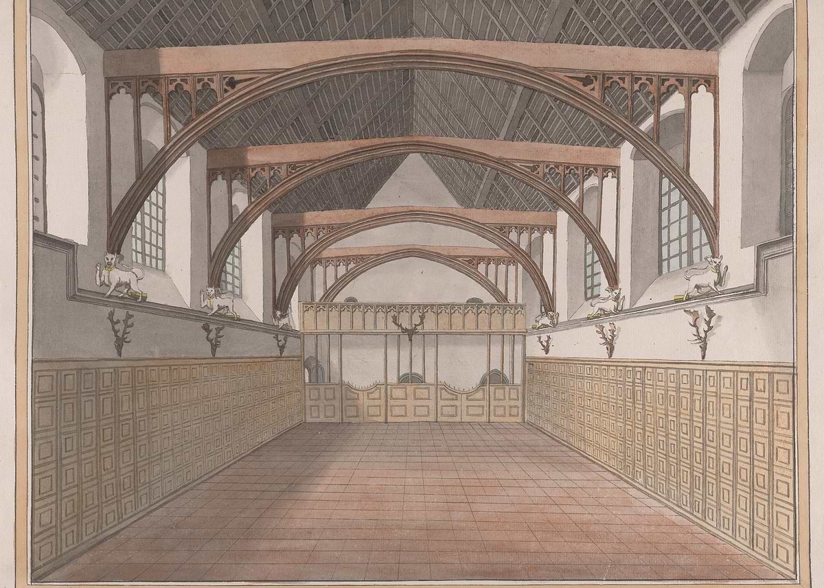 'Interior of a Medieval Hall' Poster, picture, metal print, paint by ...