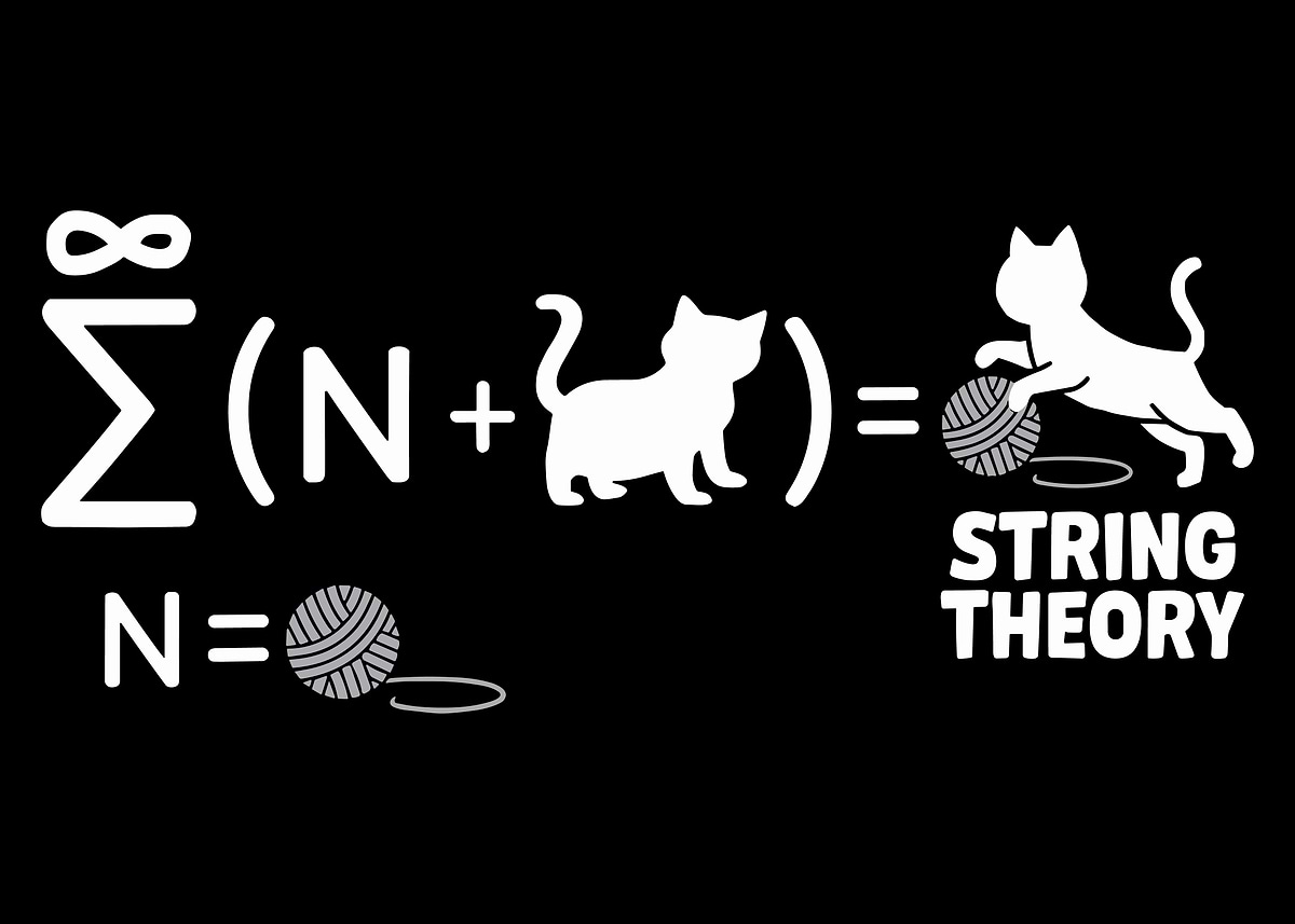 'String Theory Cat Poster, Funny Math Equation Wall Art, Physics Humor ...