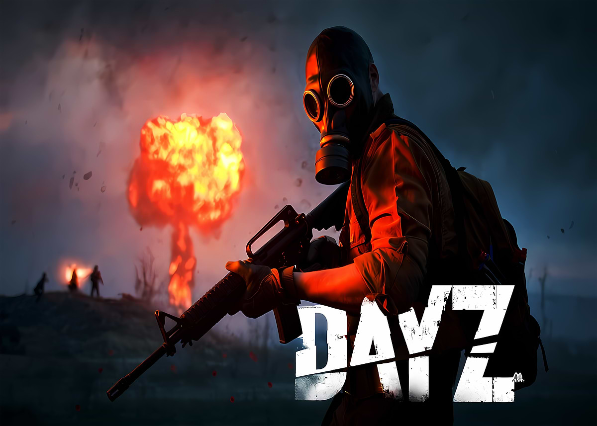 DayZ Game Art with Explosion' Poster, picture, metal print, paint