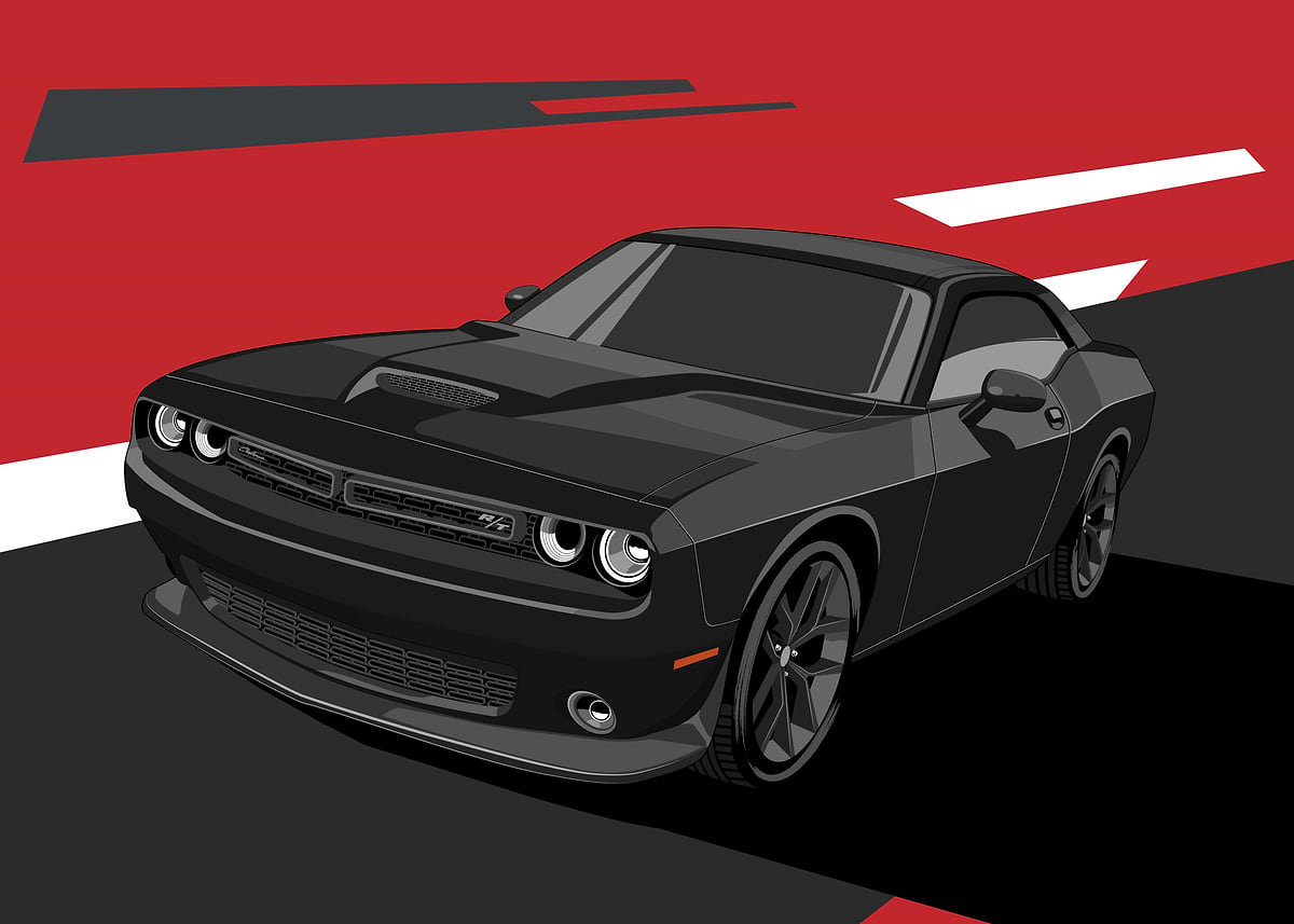 'Black Challenger RT' Poster, picture, metal print, paint by Connor ...