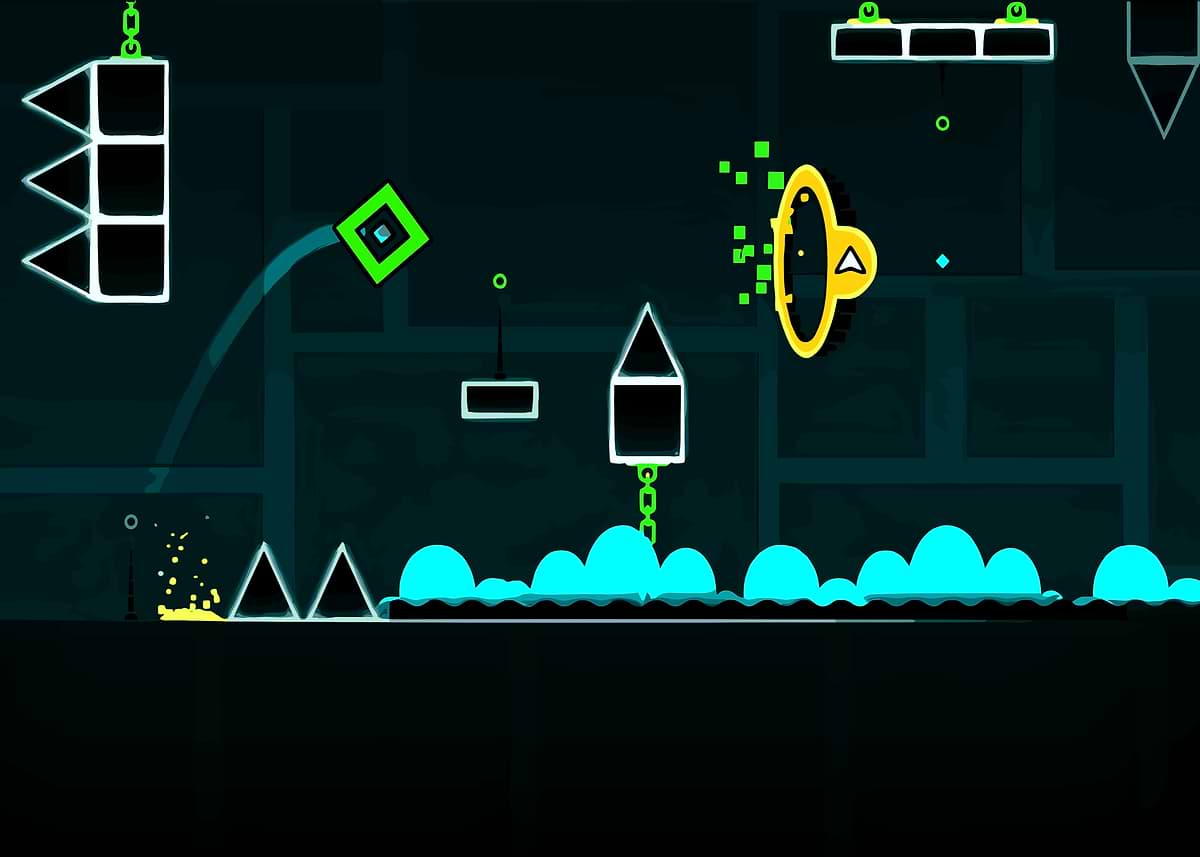 'Geometry Dash gameplay scene' Poster, picture, metal print, paint by ...