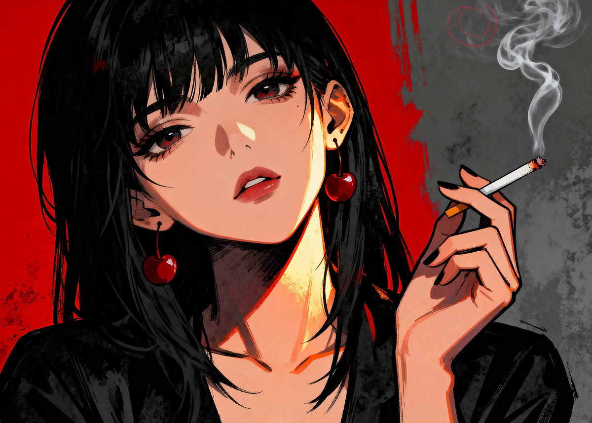 anime girl smoking cigarette Anime Girl Smoking Cigarette