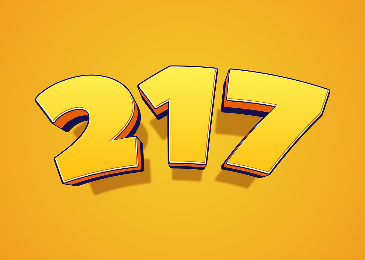'Yellow 217 Number' Poster, picture, metal print, paint by hiken three ...