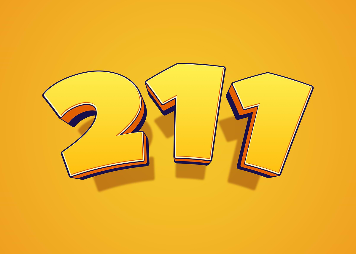 'Yellow 3D Numbers 217' Poster, picture, metal print, paint by hiken ...