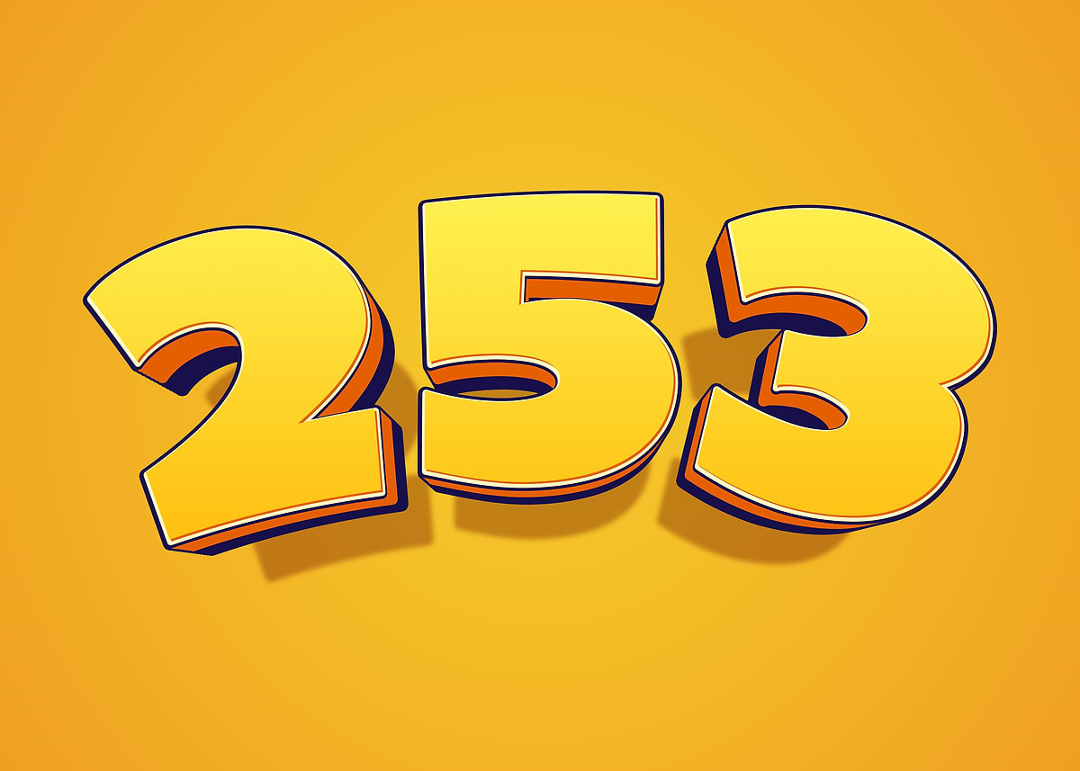 '3D Yellow Numbers 253' Poster, picture, metal print, paint by Ran Zty ...