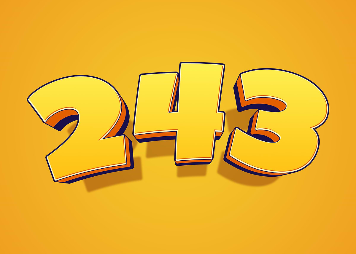 '3D Numbers 243' Poster, picture, metal print, paint by hiken three ...