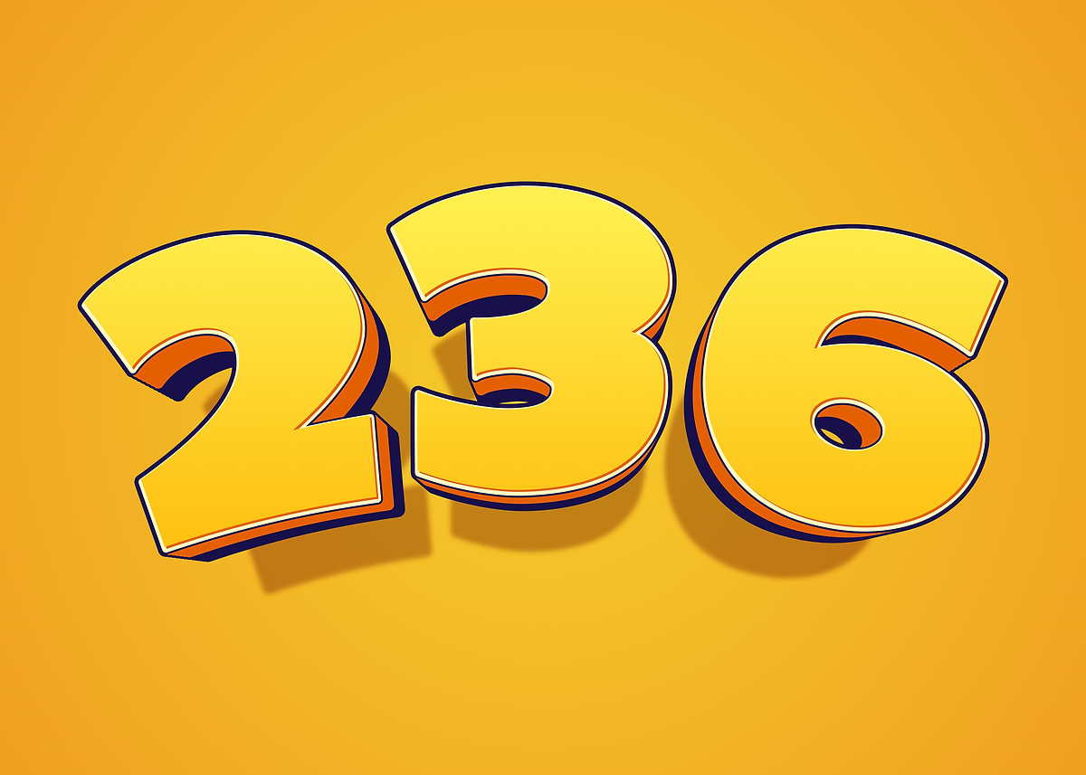 '3D Number 236' Poster, picture, metal print, paint by Ran Zty | Displate