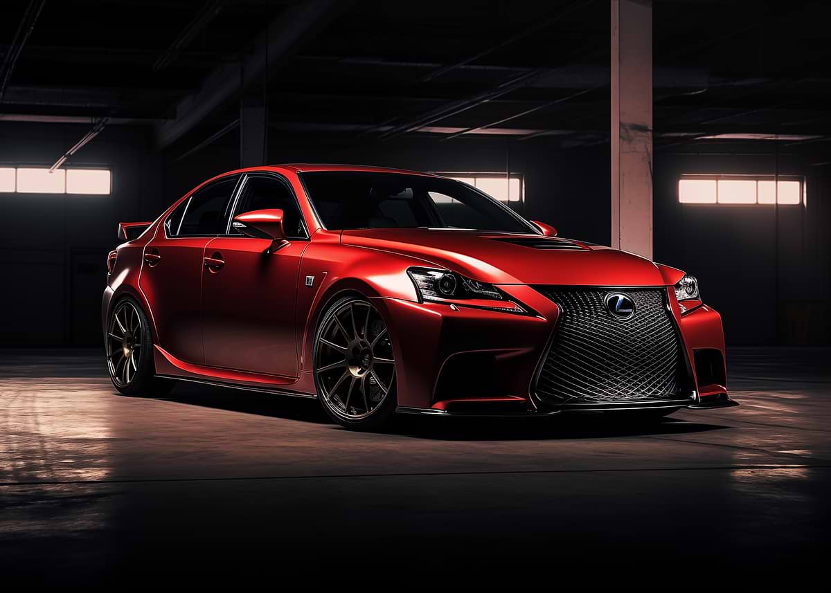 Lexus Red 'Red Lexus IS F Sport Sedan' Poster, picture, metal print, paint by ...
