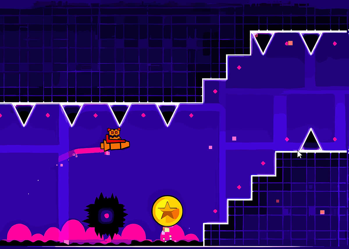 'Geometry Dash Game Screenshot' Poster, picture, metal print, paint by ...
