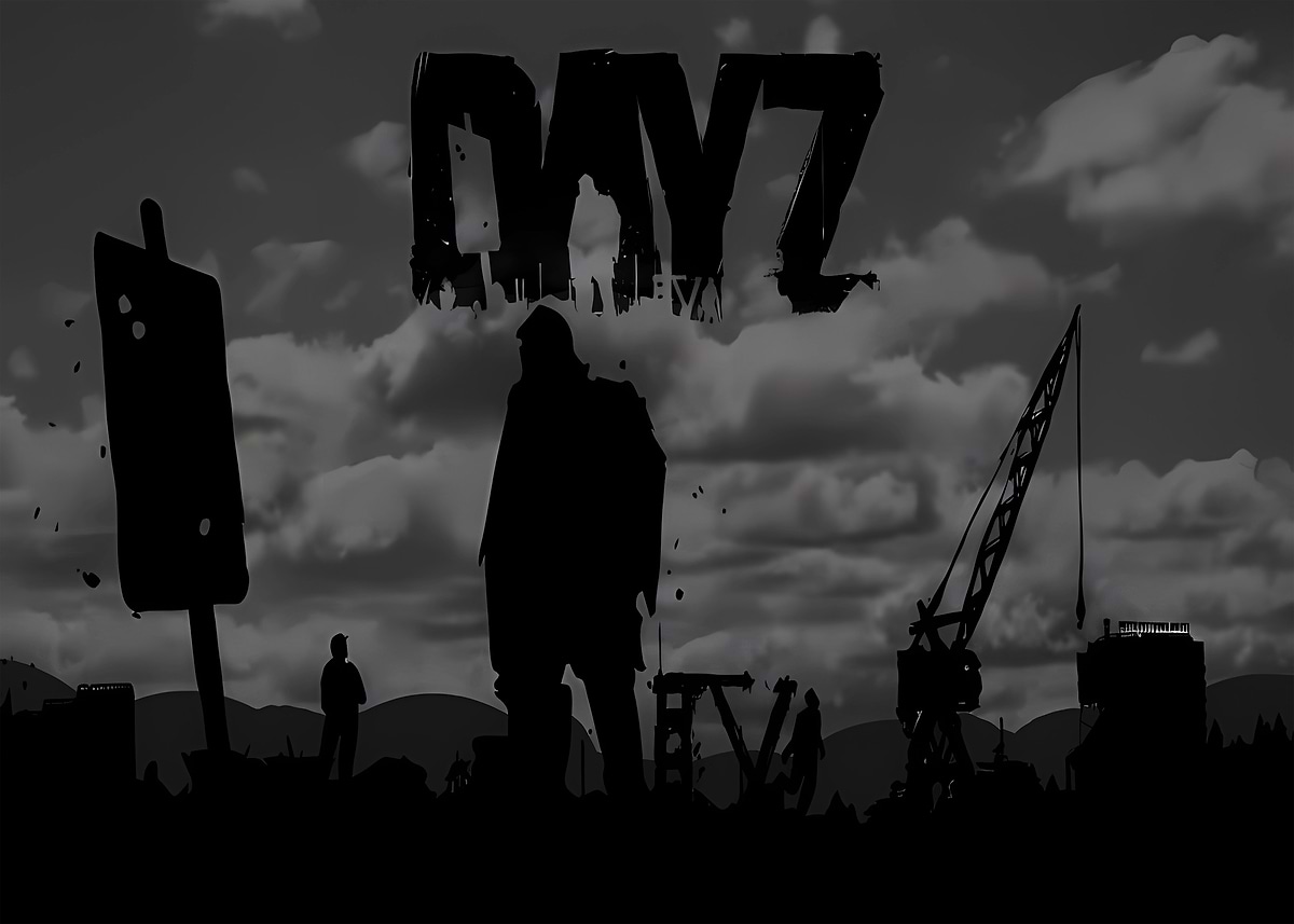 Dayz Letering 'DayZ Game Title with Silhouettes' Poster, picture, metal print, paint ...