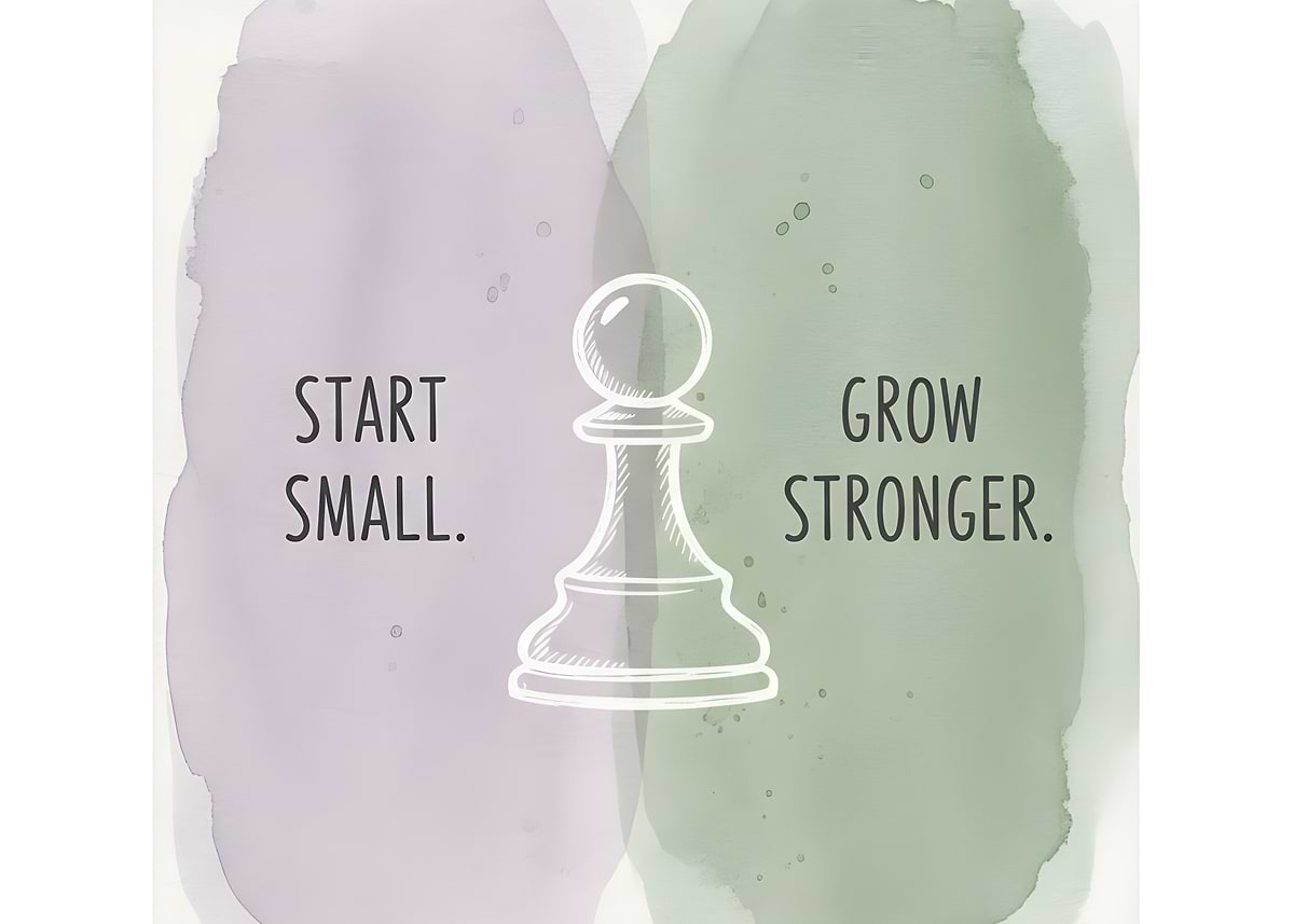 'Start Small, Grow Stronger Chess Pawn Inspirational' Poster, picture ...